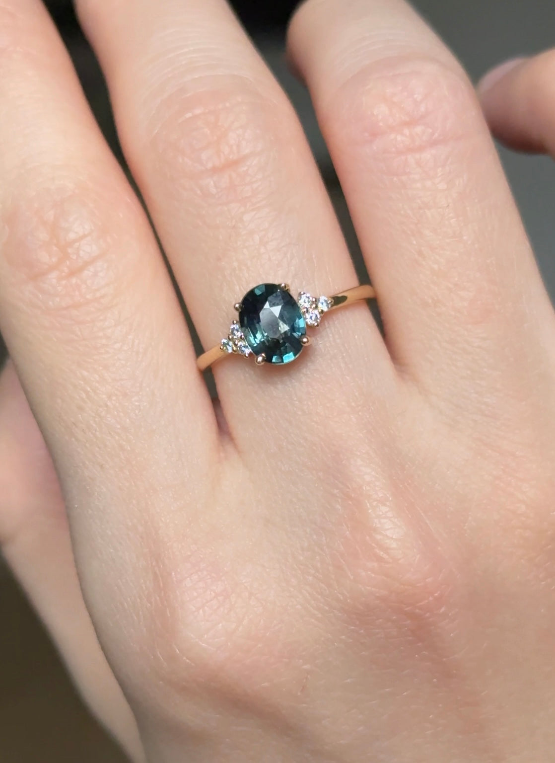 Blue Serenity Sapphire ring, Rare Blue Sapphire Engagement ring