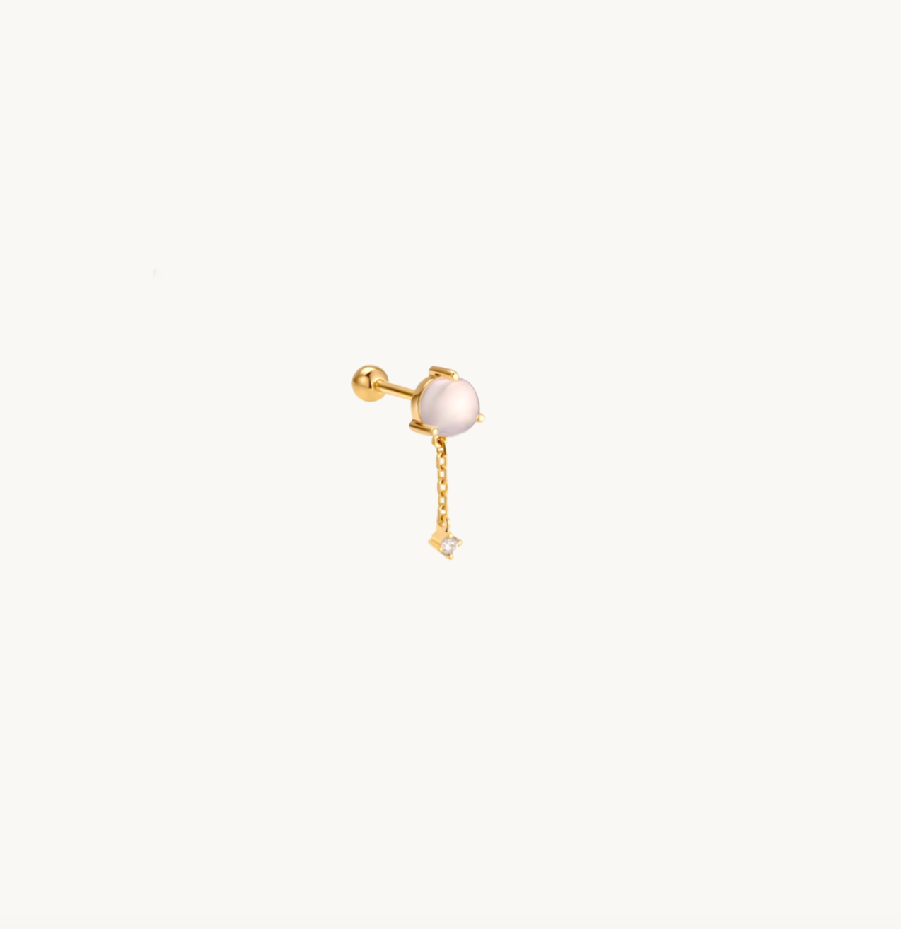 Moonstone Earring Solid Gold, 18k Gold Earring