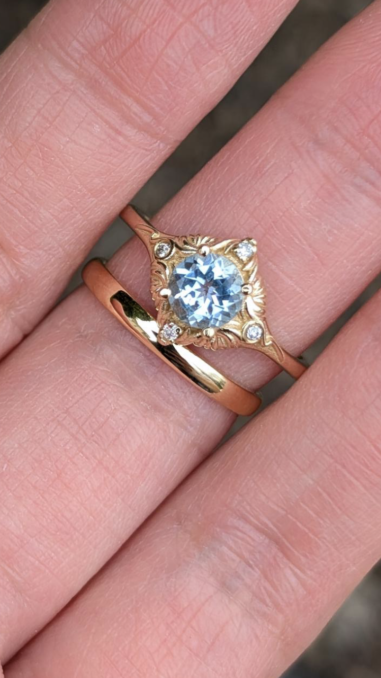 Neptune’s Grace Aquamarine Ring, Aquamarine Wedding Rings, Engagement ring