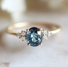 Load image into Gallery viewer, Blue Sapphire Engagement ring
