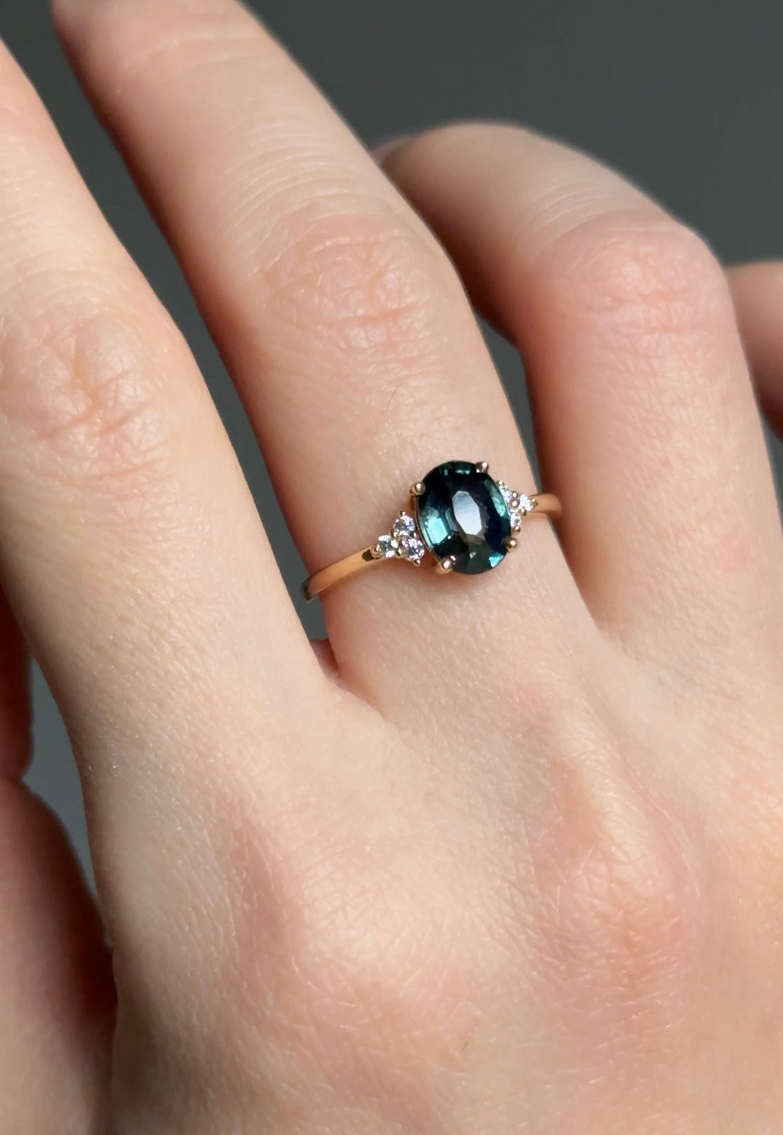 Blue Serenity Sapphire ring, Rare Blue Sapphire Engagement ring