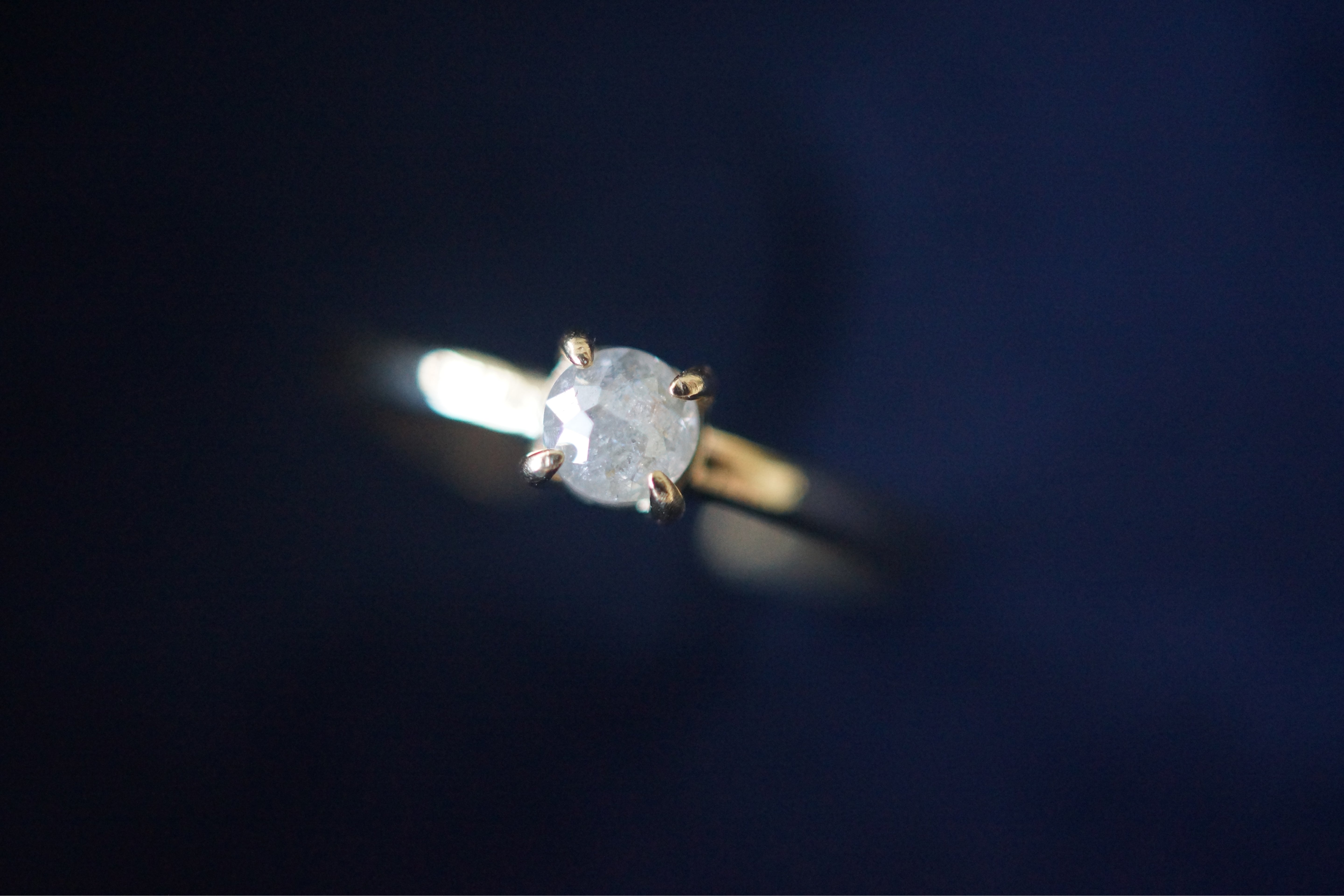 Luna Glow Raw Diamond Engagement Ring, Dainty Raw Diamond Ring