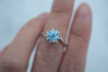 Load image into Gallery viewer, Snow Night Starbrite Swiss Topaz Ring, Topaz Engagement ring
