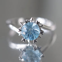 Load image into Gallery viewer, Snow Night Swiss Topaz Engagement Ring, Ship Next Day, Size 6
