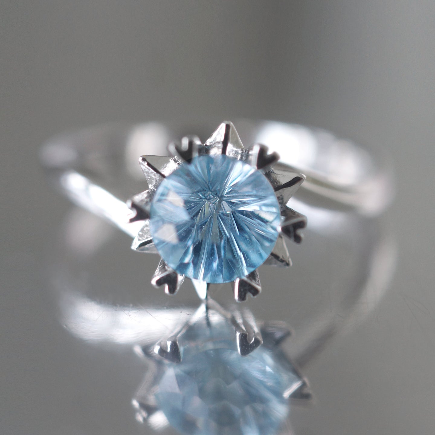 Snow Night Starbrite Swiss Topaz Ring, Topaz Engagement ring