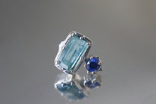 Load image into Gallery viewer, Arcadia Starry Night Studs, Aquamarine and Sapphire Earrings Studs
