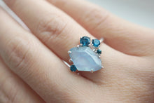 Load image into Gallery viewer, Aquamarine Engagement ring with Sapphire
