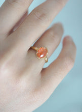 Load image into Gallery viewer, Golden Horizon Sunstone Engagement ring, Handcrafted Sunstone Ring
