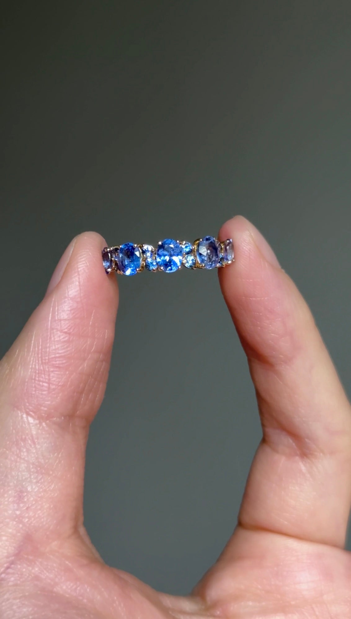 Starlake Blue sapphire Gold Wedding Ring, Natural Sapphire Engagement Ring