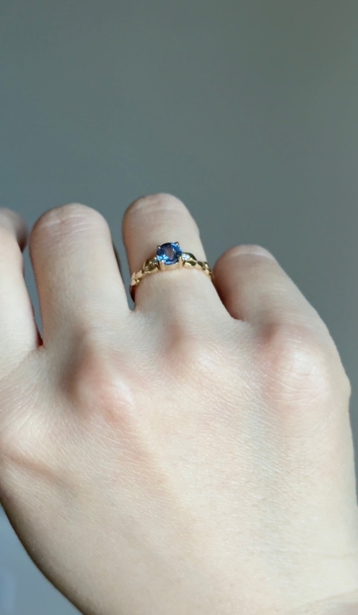 Aether 14k Yellow Gold Sapphire Engagement ring, Blue Sapphire Engagement ring