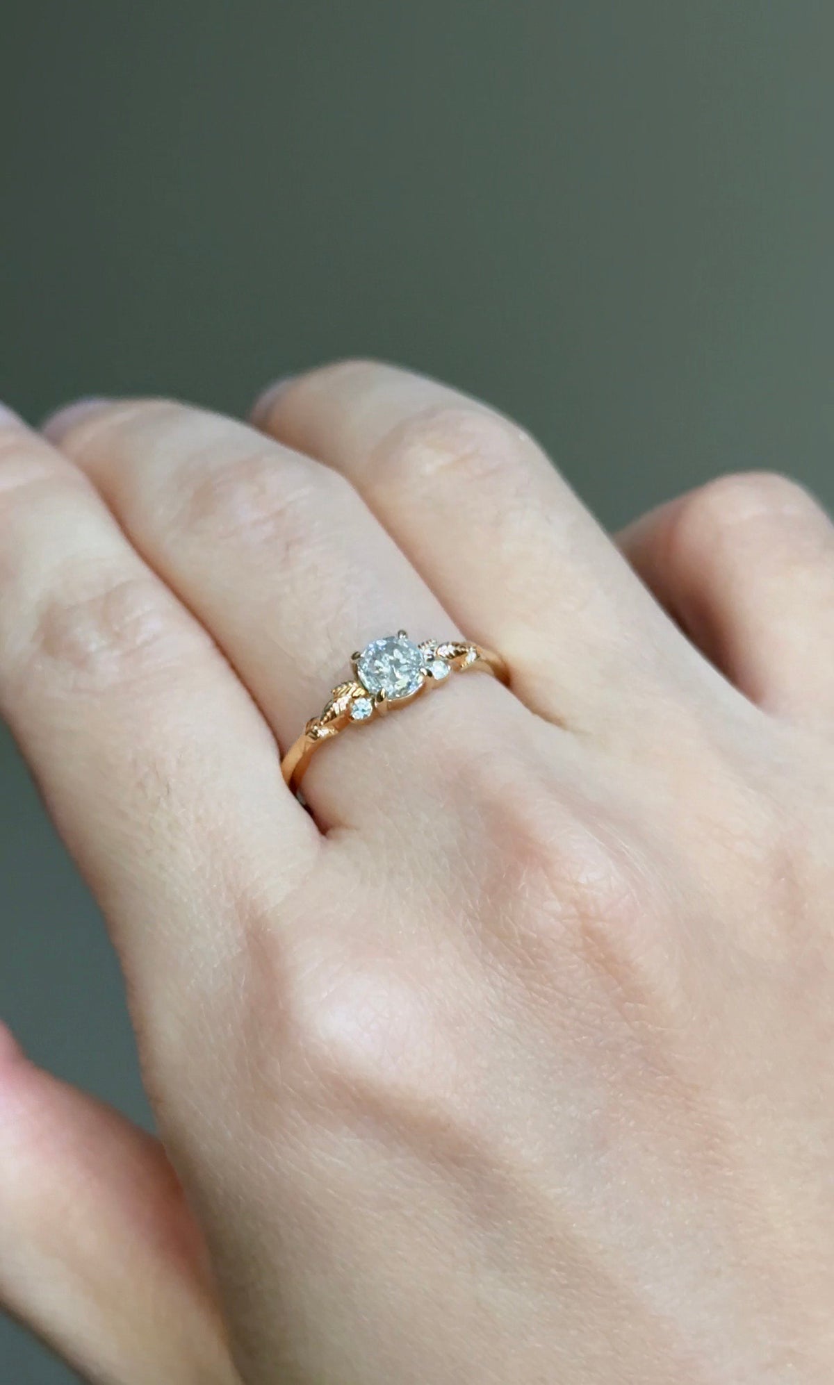 salt and pepper diamond ring with moissanite accents