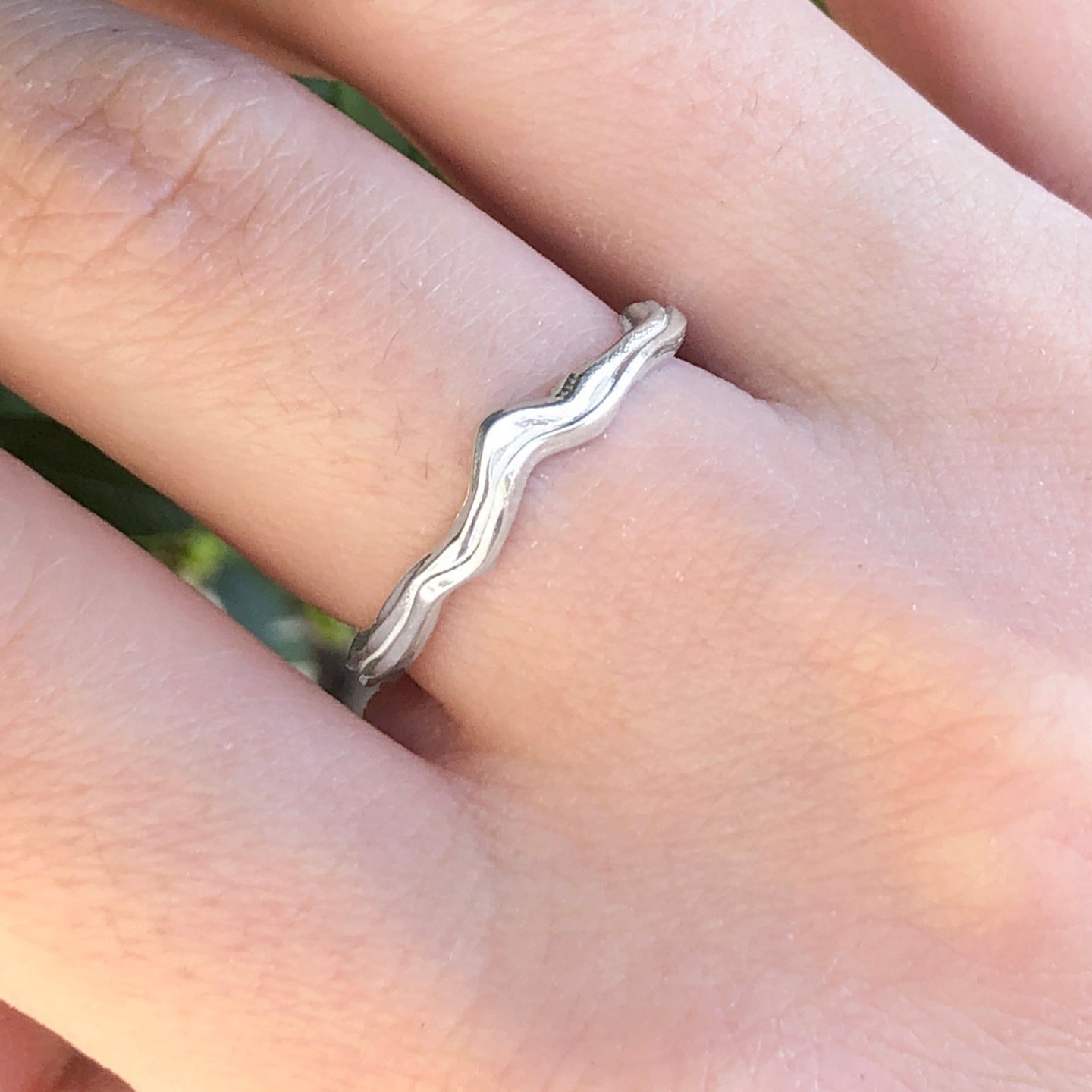 Tree Branch Twig Ring, One wedding Band v shape