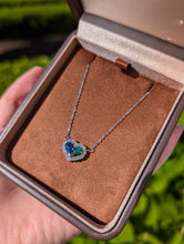 Load image into Gallery viewer, Sapphire and Emerald Necklace, Birthstone necklace, Sapphire jewelery, Gift for her

