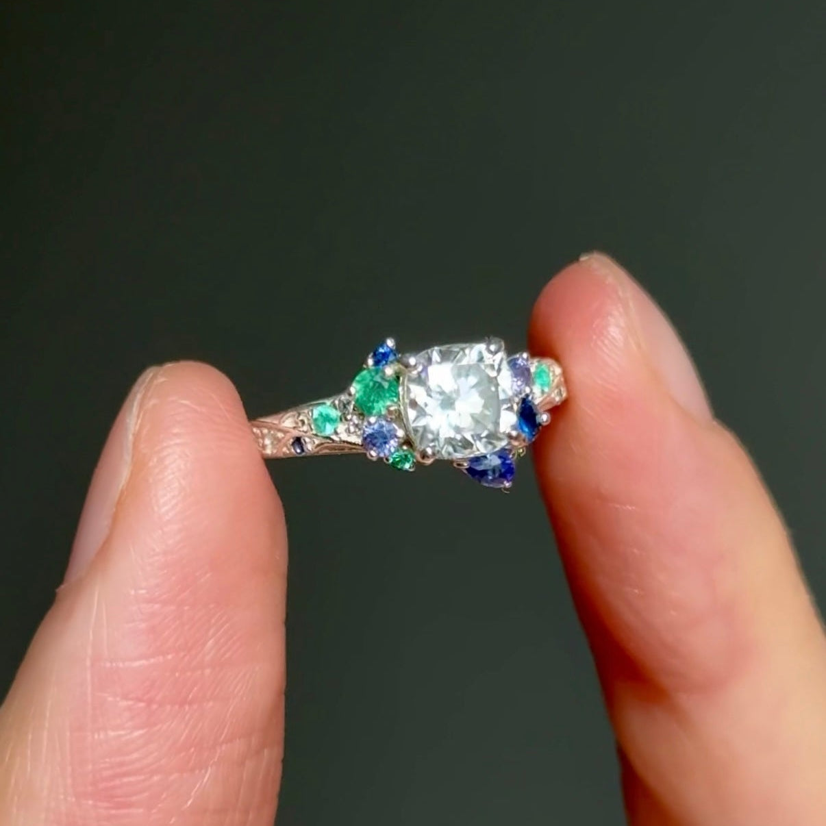 Cushion Lab Diamond Engagement Ring, Diamond Engagement Ring
