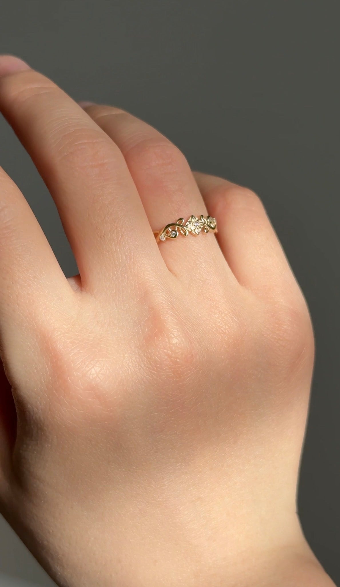 Solid Gold Floral Diamond Wedding Band, Diamond Wedding Ring, Matching Band