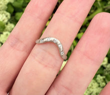 Load image into Gallery viewer, 14k Gold Diamond Curved Wedding Ring, Wedding stacking ring, Matching band
