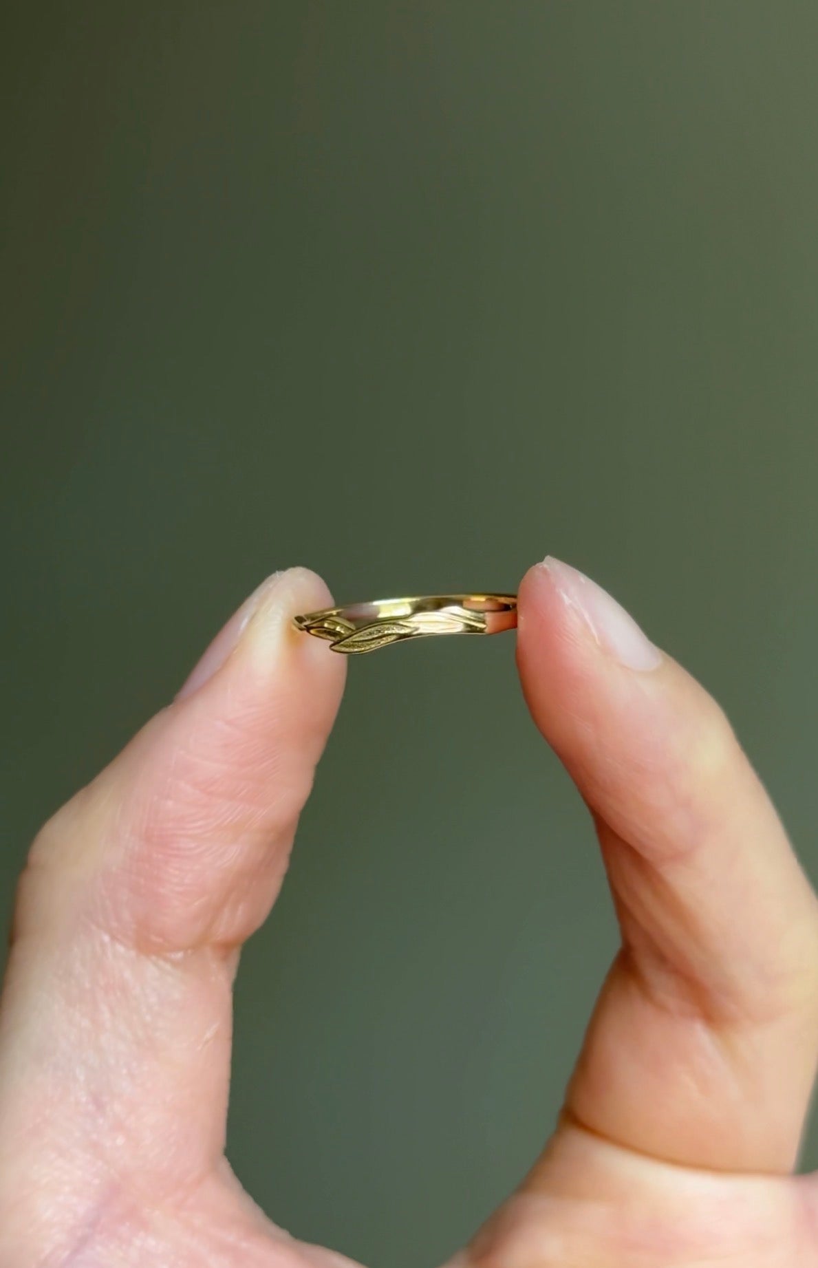 Gold Wedding Matching Leafy Ring