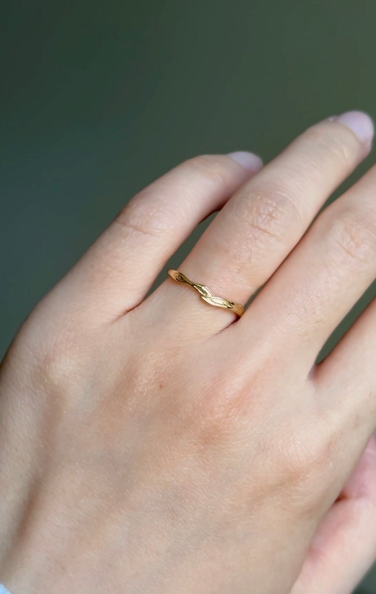 Gold Wedding Matching Leafy Ring