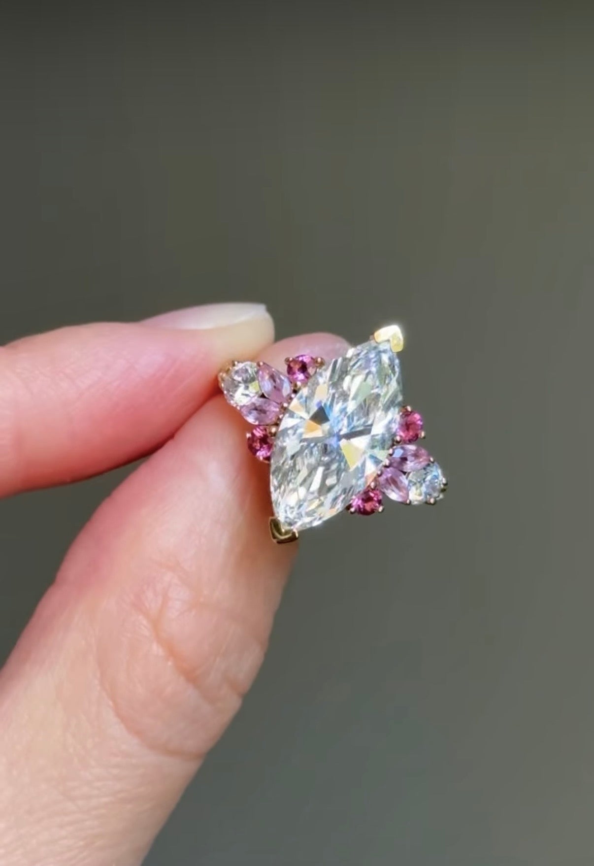 Peony Dream Marquise Lab Diamond Engagement Ring, Engagement Ring
