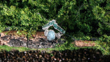 Load image into Gallery viewer, Raw Aquamarine Wedding Rings, Raw Emerald Ring
