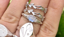 Load image into Gallery viewer, Angel&#39;s Wing, Raw Moonstone Solitary Engagement Ring
