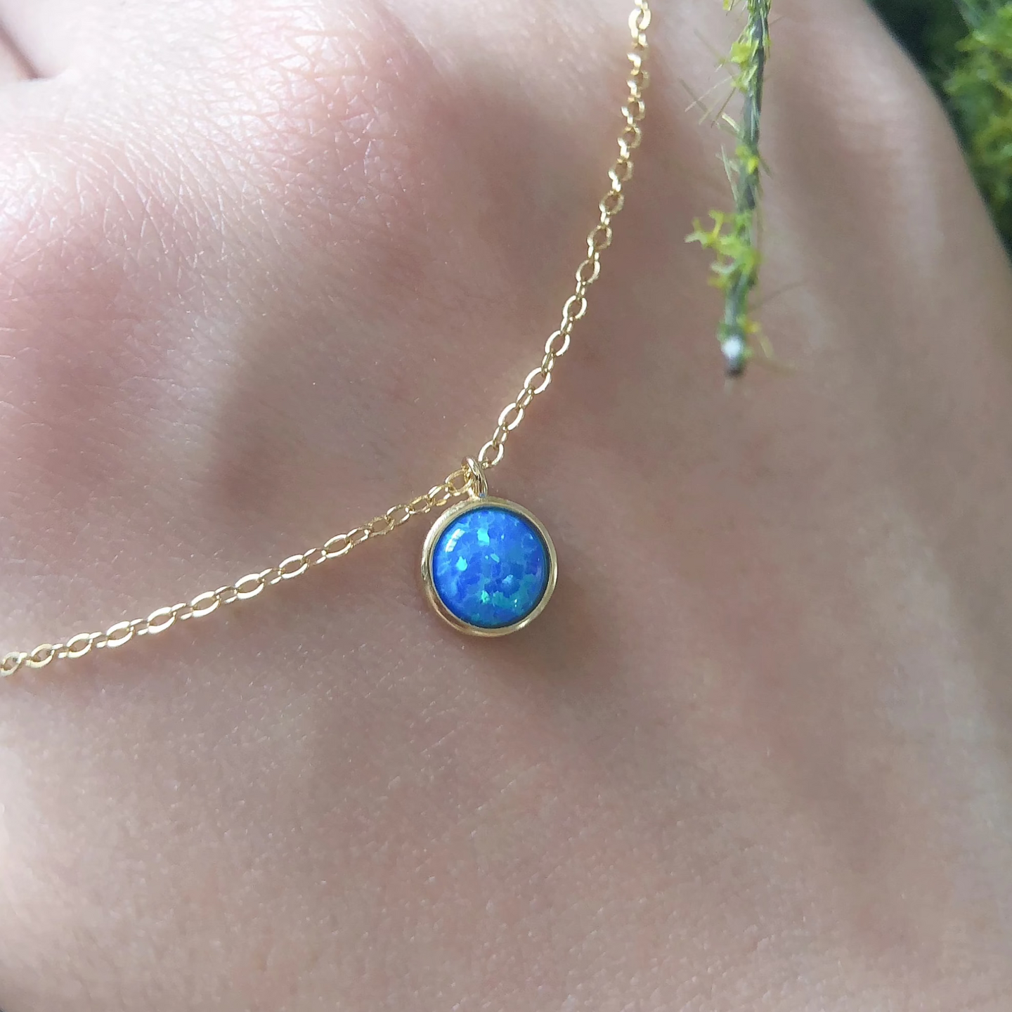 Rising Blue Opal Necklace
