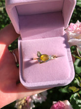 Load image into Gallery viewer, Heart Of Sun Yellow Sapphire Ring, Bluebell Bloom Ring
