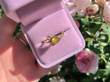 Load image into Gallery viewer, Heart Of Sun Yellow Sapphire Ring, Bluebell Bloom Ring
