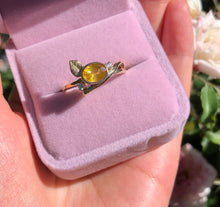 Load image into Gallery viewer, Heart Of Sun Yellow Sapphire Ring, Bluebell Bloom Ring
