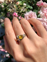 Load image into Gallery viewer, Heart Of Sun Yellow Sapphire Ring, Bluebell Bloom Ring
