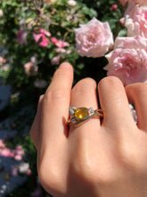 Load image into Gallery viewer, Heart Of Sun Yellow Sapphire Ring, Bluebell Bloom Ring
