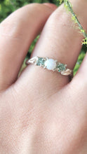 Load image into Gallery viewer, Enchanting Opal and Aquamarine Trillium Engagement Ring
