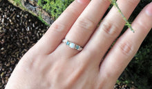 Load image into Gallery viewer, Enchanting Opal and Aquamarine Trillium Engagement Ring

