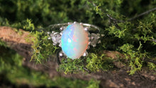Load image into Gallery viewer, Fire Opal Engagement Ring, Big Raw Opal Engagement Ring
