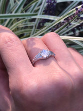 Load image into Gallery viewer, Forest&#39;s Wings, Raw Moonstone Solitary Engagement Ring
