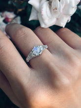 Load image into Gallery viewer, Forest&#39;s Wings, Raw Moonstone Solitary Engagement Ring
