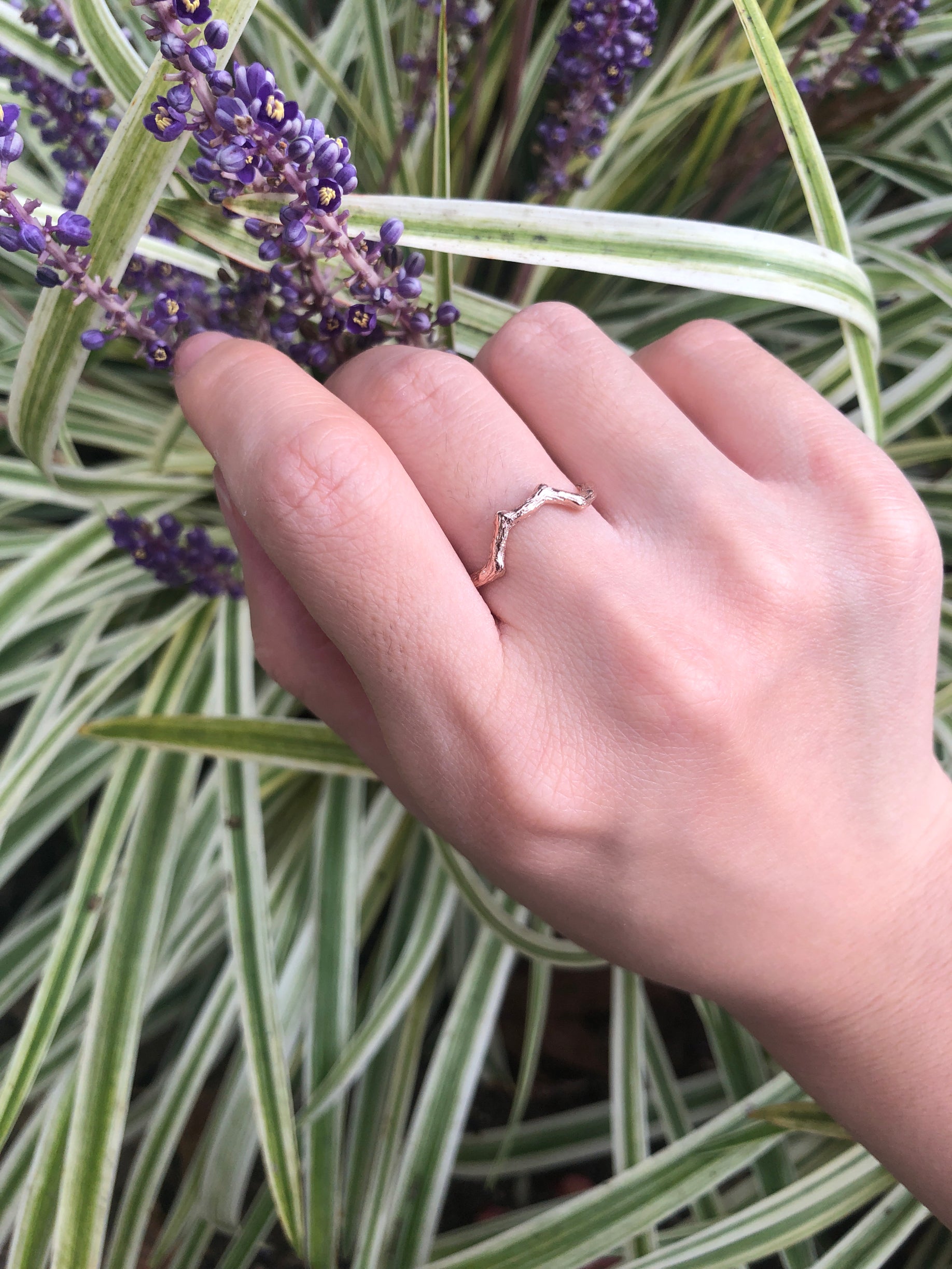 Linden Love Twig Wedding Ring, Wedding Matching Band