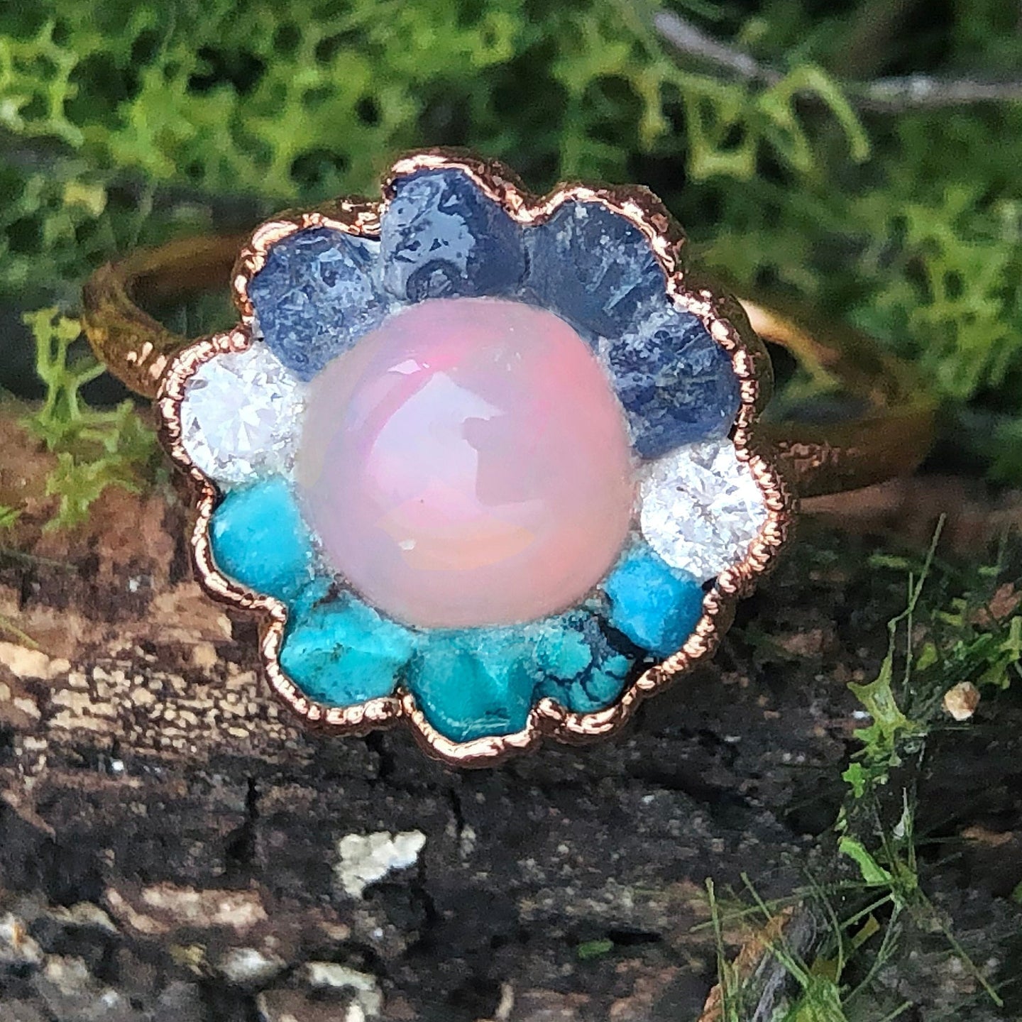 Customizable Blooming Opal Mothers' Ring