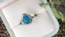 Load image into Gallery viewer, The Midnight Deep Blue Opal Engagement Ring - Size US6.5
