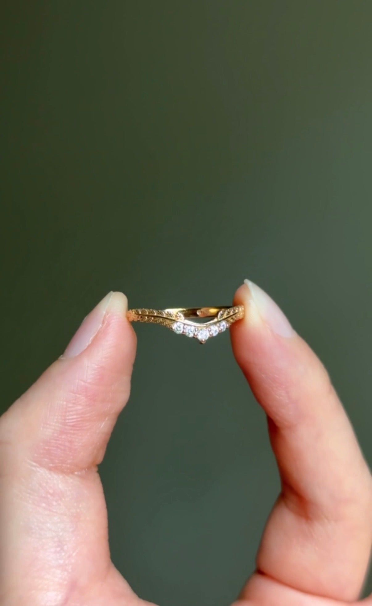 Diamond Fern Leaf Wedding Band, Matching Wedding Ring