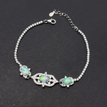 Load image into Gallery viewer, Sterling Silver opal Bracelet, Australian Opal bracelet, opal Necklace #4 Modern Star
