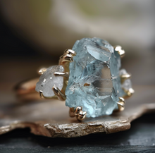 Load image into Gallery viewer, Raw Aquamarine Engagement ring
