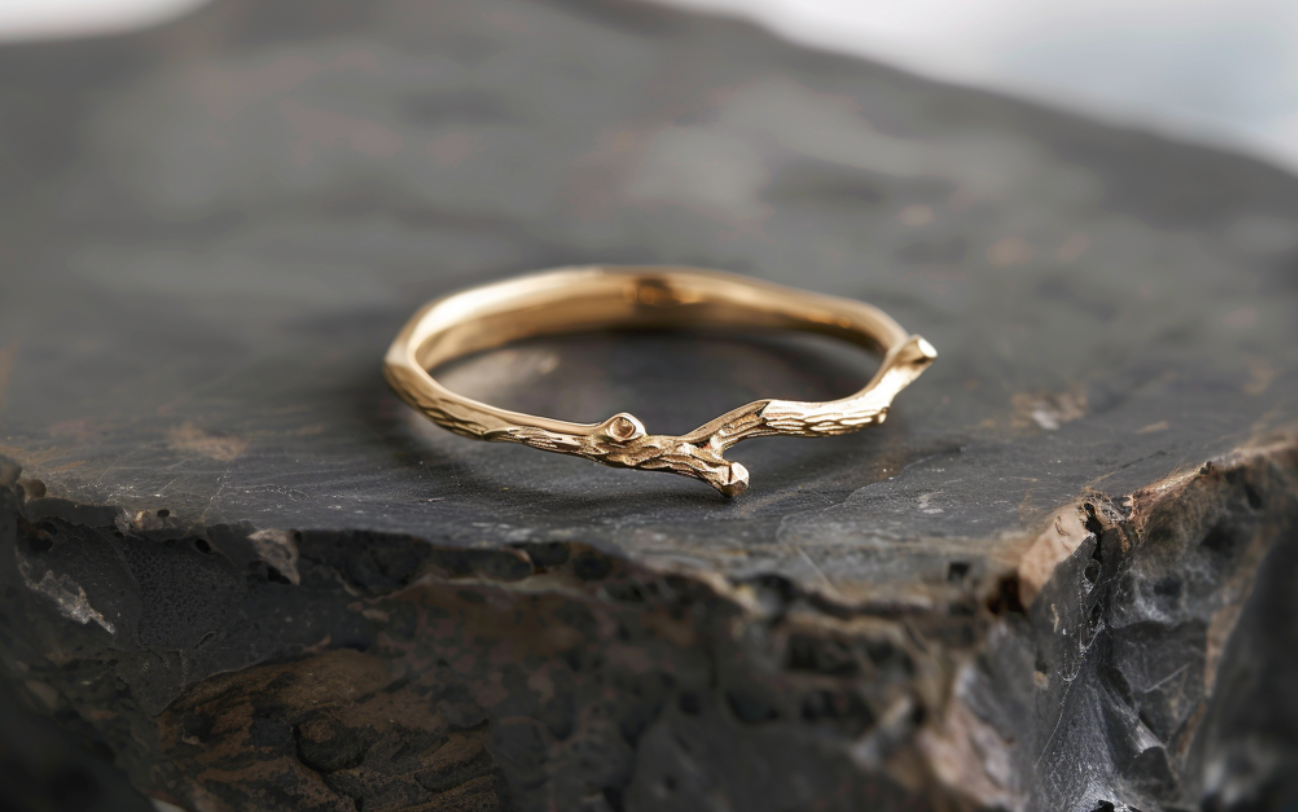 Angel's Wing simple twig ring