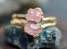 Load image into Gallery viewer, Solitary Raw Rose Quartz Ring
