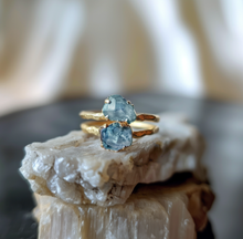 Load image into Gallery viewer, Solitary Raw Aquamarine ring
