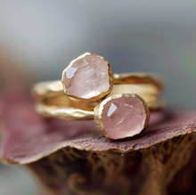 Load image into Gallery viewer, Solitary Raw Rose Quartz Ring
