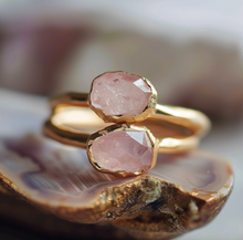 Load image into Gallery viewer, Solitary Raw Rose Quartz Ring
