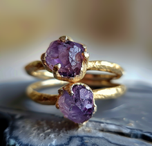 Load image into Gallery viewer, Solitary Raw Amethyst ring
