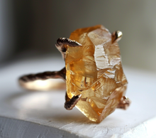 Load image into Gallery viewer, Solitary Big Raw Citrine ring
