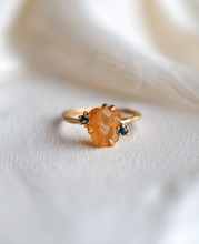 Load image into Gallery viewer, Raw Citrine Ring with sapphire
